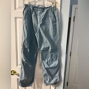 SO High Rise Jogger Pants Slate Blue Cotton Stretch Casual Size Large